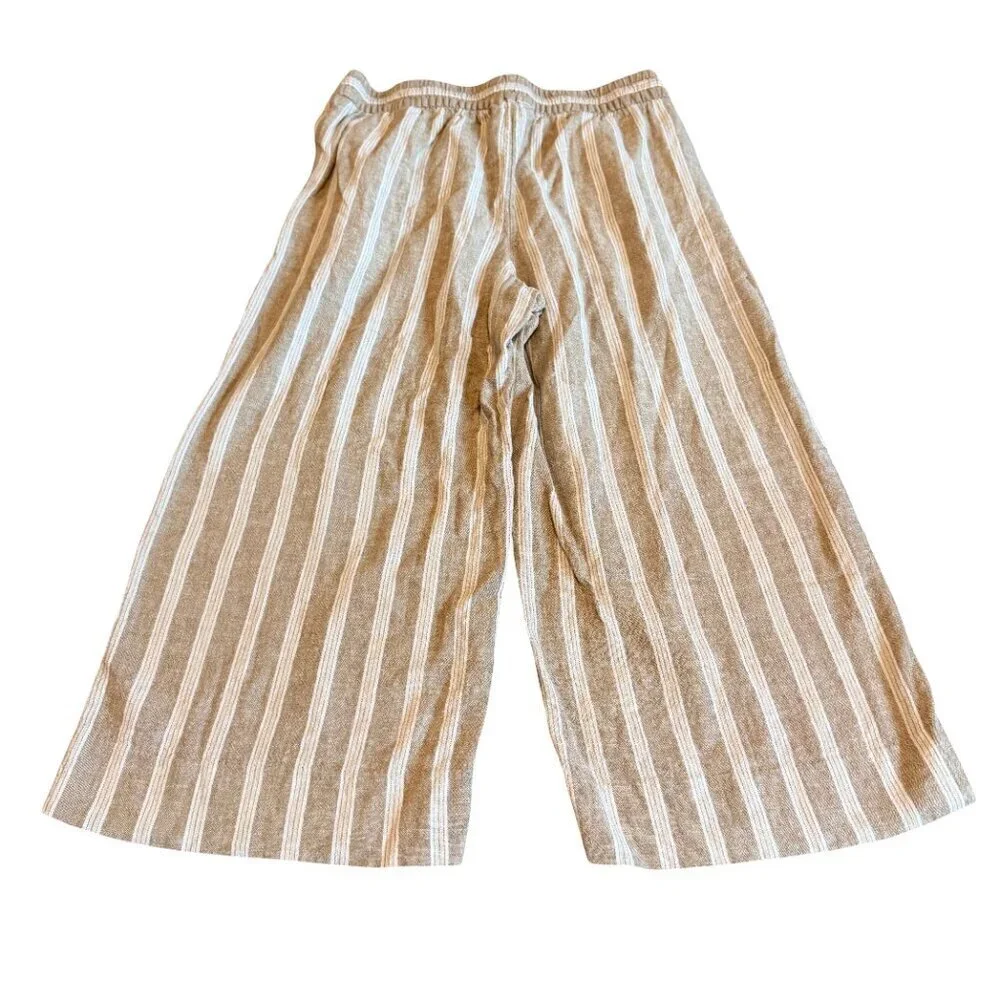 Banana Republic Wide Leg Crop Lien Blend Flowy Beach Vacation Size Small Women's